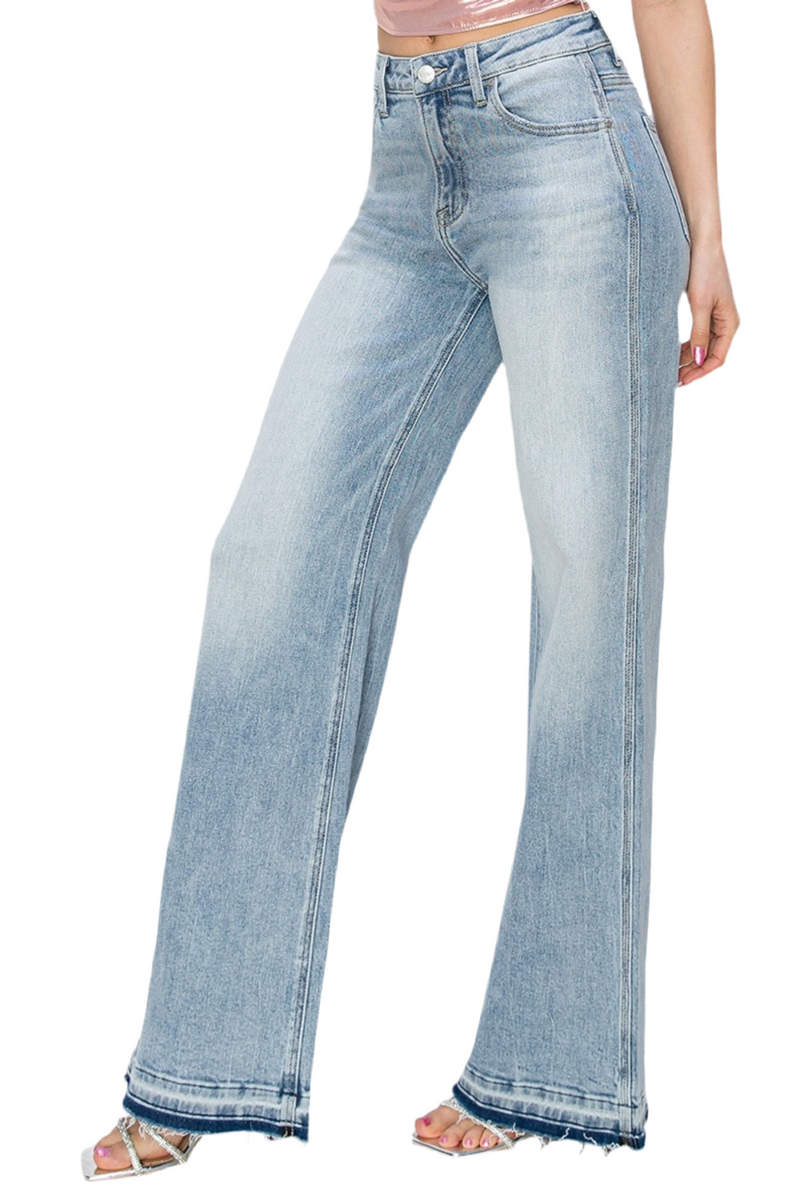 Full Size High Rise Wide Leg Jeans