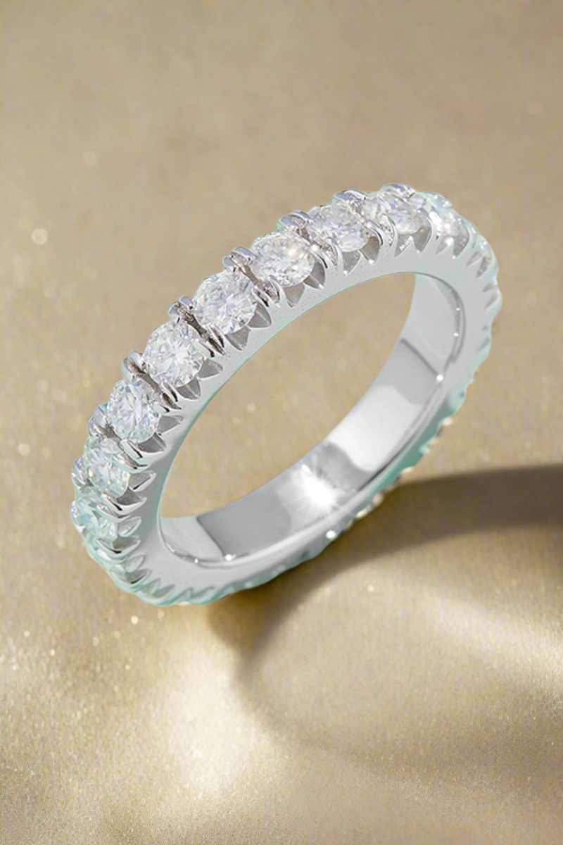 Adored 2.3 Carat Moissanite 925 Sterling Silver Eternity Ring