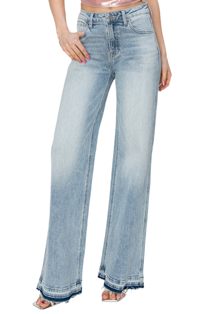 Full Size High Rise Wide Leg Jeans