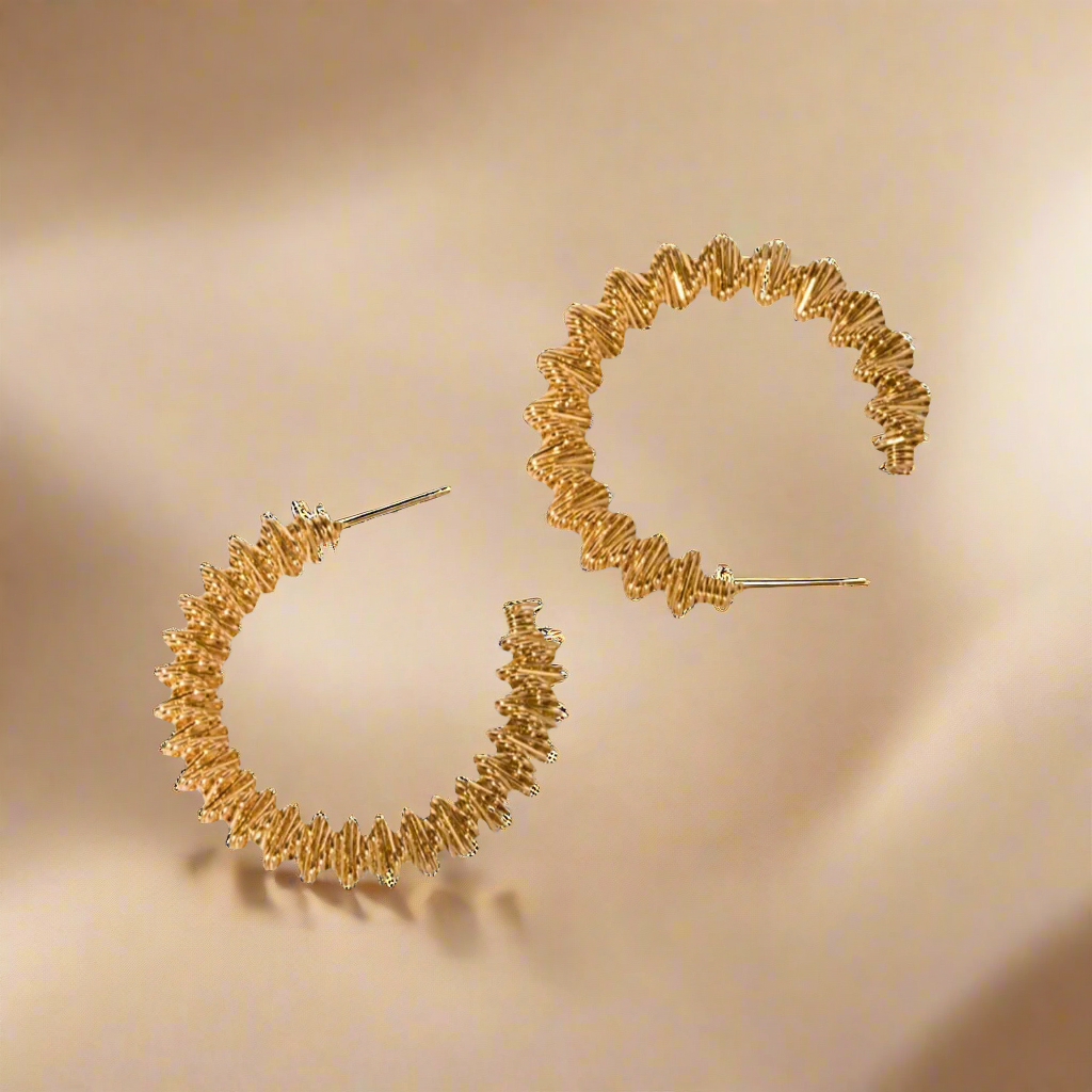 18K Gold-Plated Stainless Steel C-Hoop Earrings