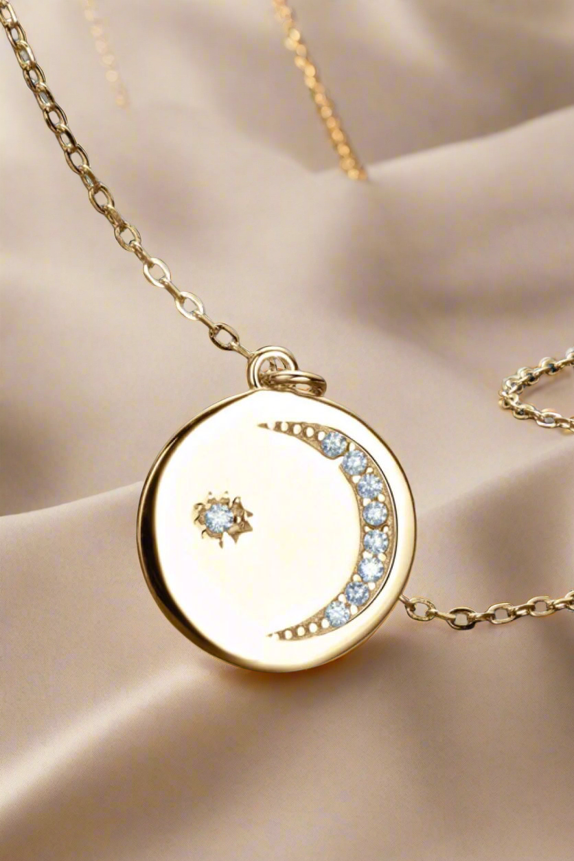 Moissanite Round Pendant Necklace