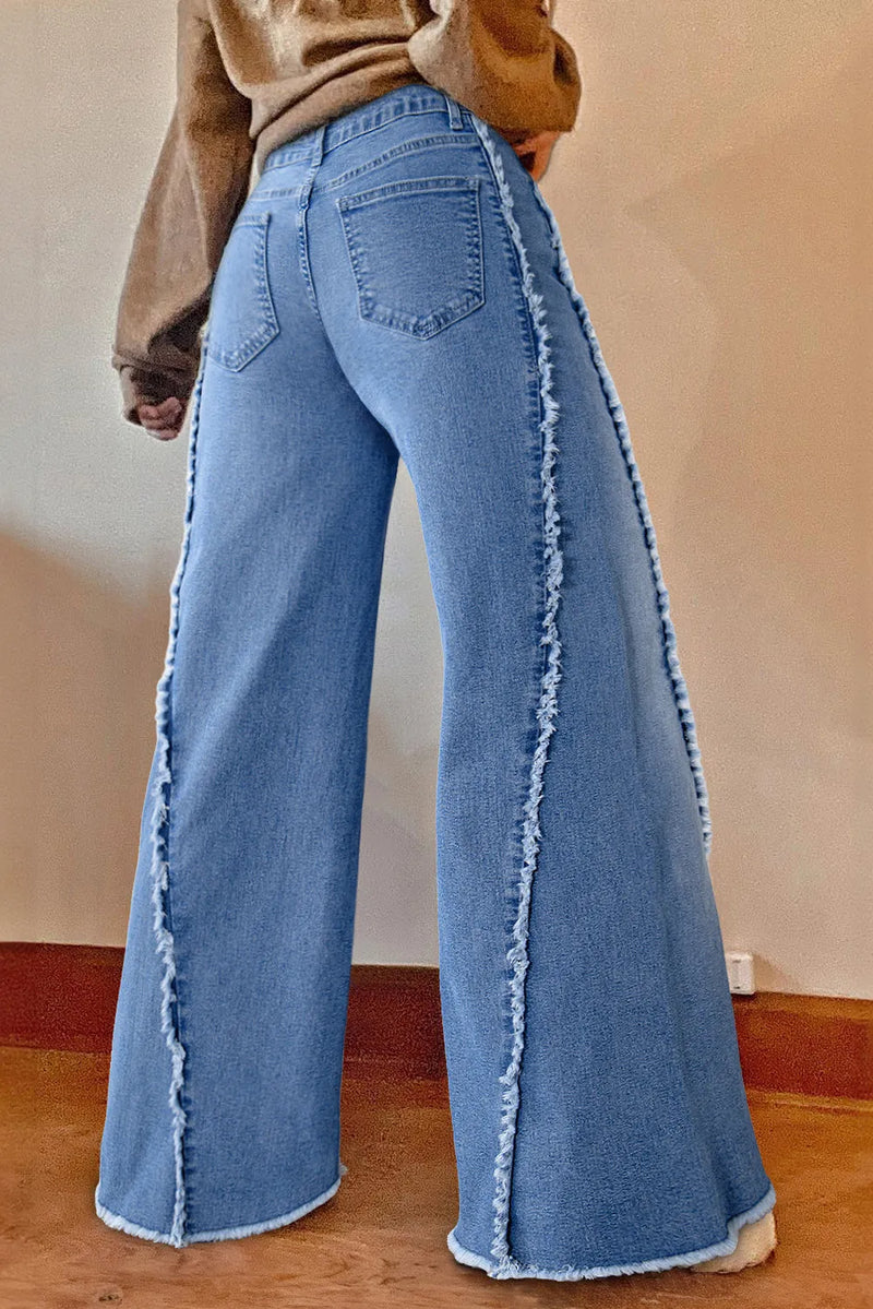 Raw Hem High Waist Jeans