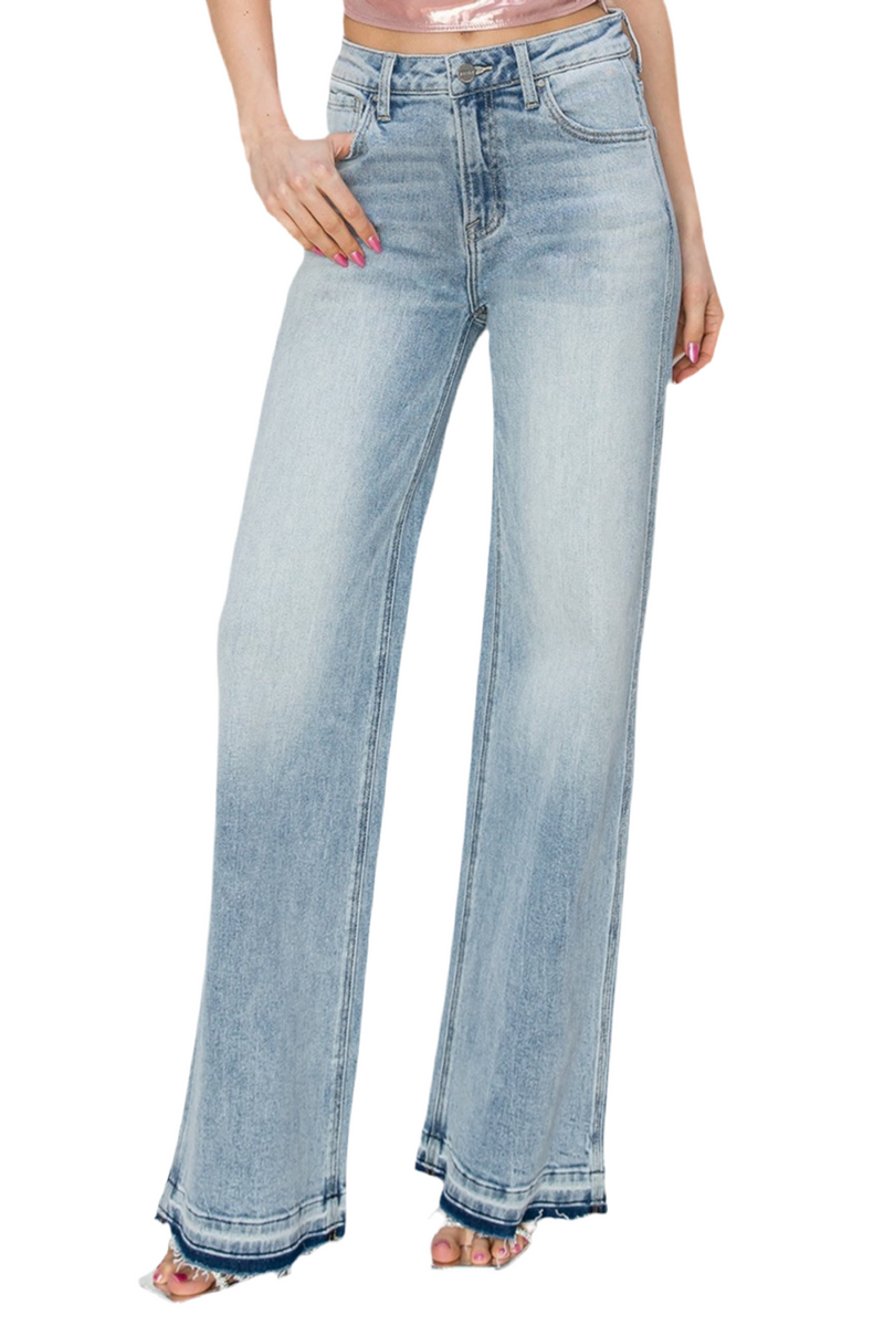 Full Size High Rise Wide Leg Jeans