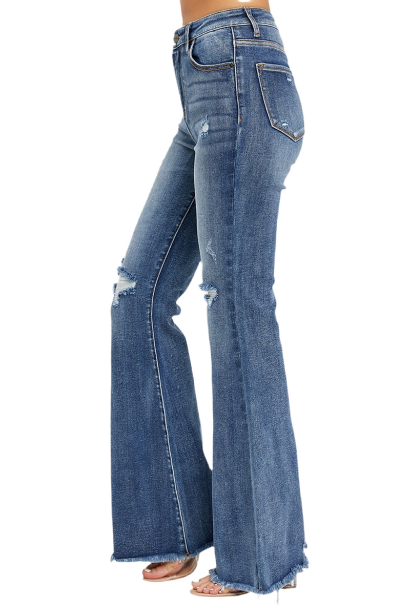 High Waist Distressed Fare Jeans