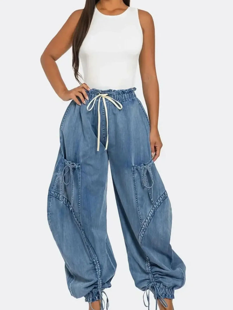 Raw Hem High Waist Jeans