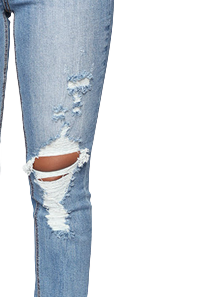 Distressed Slit Jeans