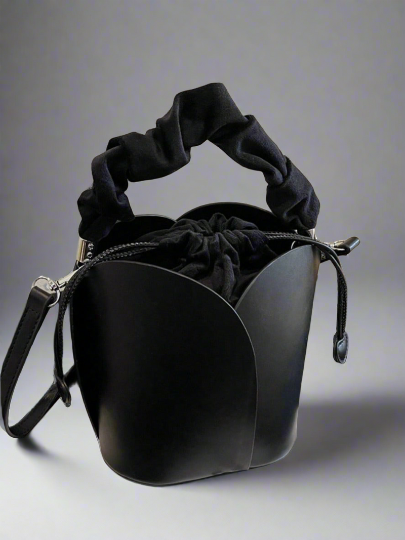 PU Leather Drawstring Bucket Bag