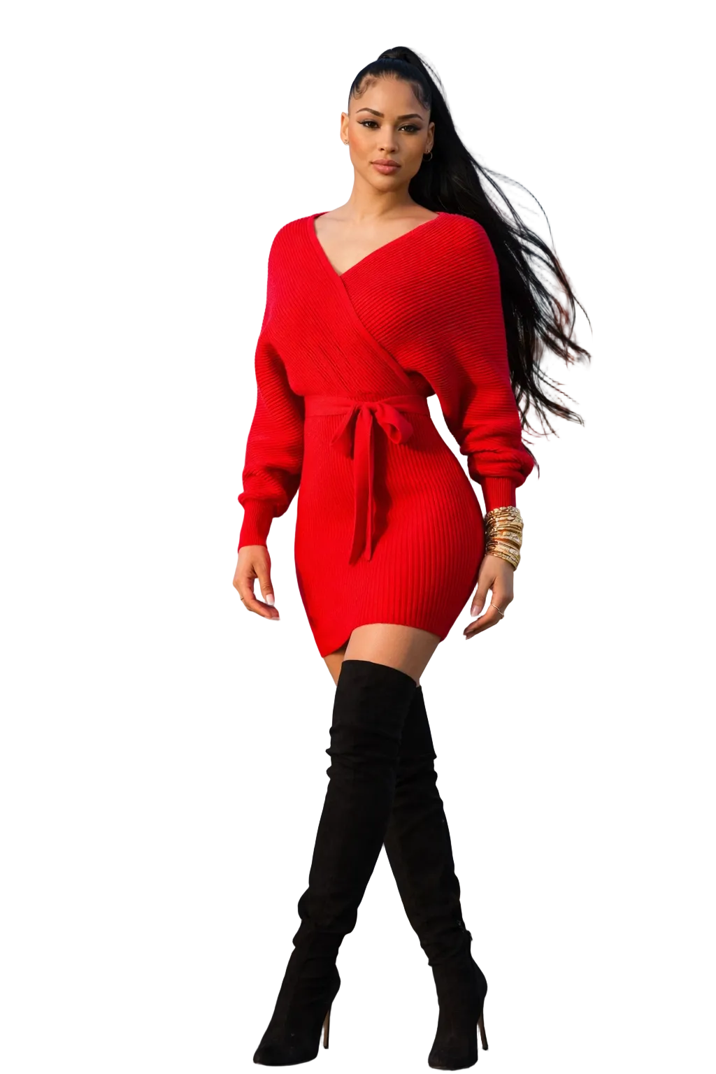 Aspen Sweater Dress L / Red Aspen Sweater Dress L / Red