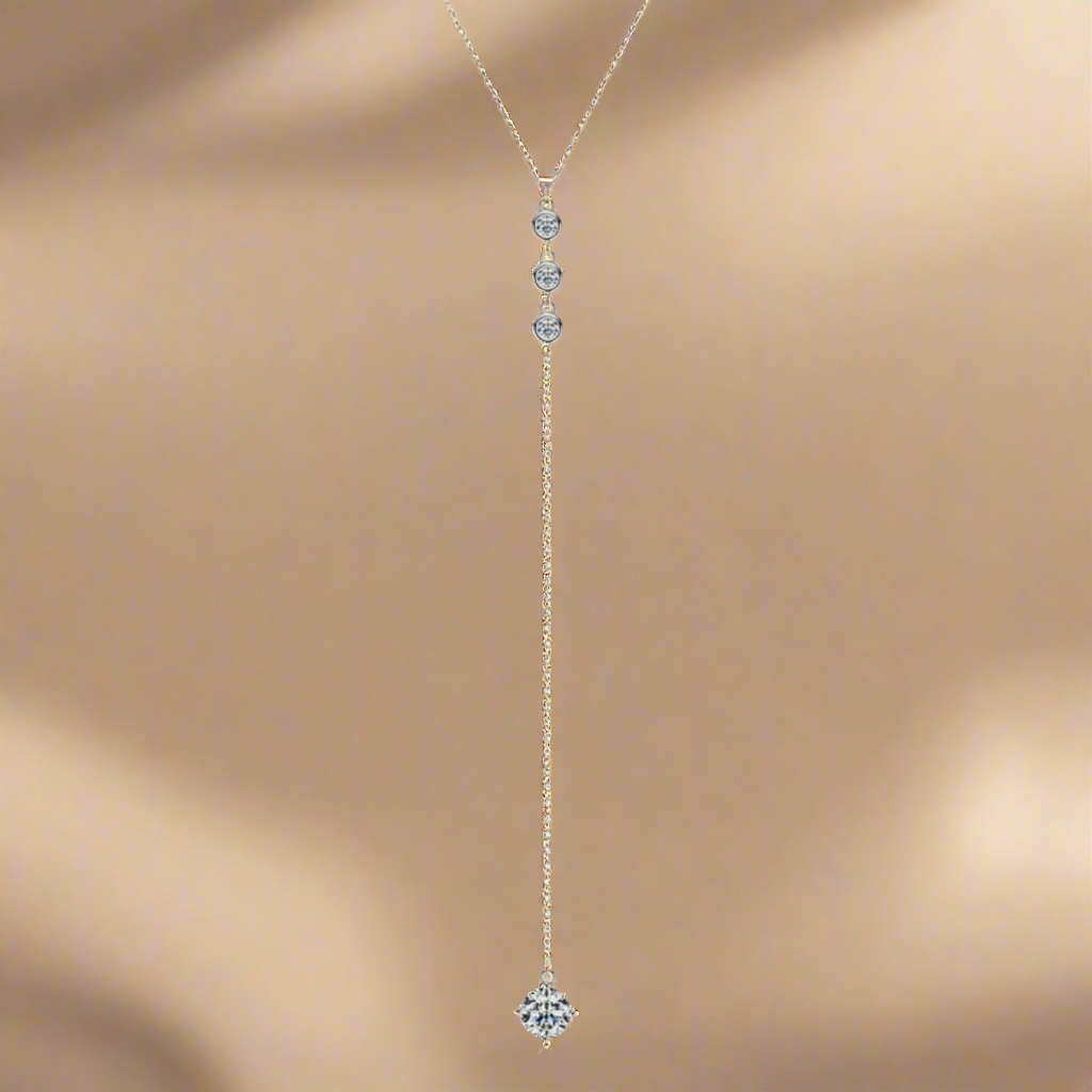 1.3 Carat Moissanite 925 Sterling Silver Drop Necklace