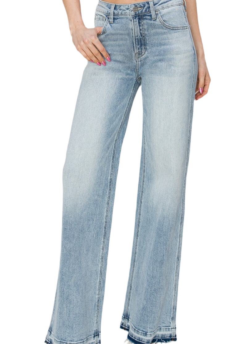 Full Size High Rise Wide Leg Jeans