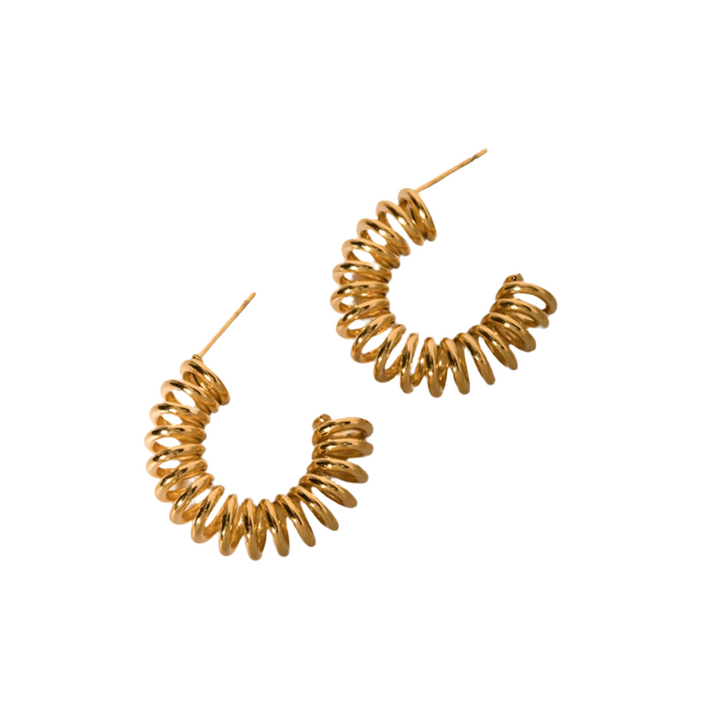 18K Gold-Plated Stainless Steel C-Hoop Earrings