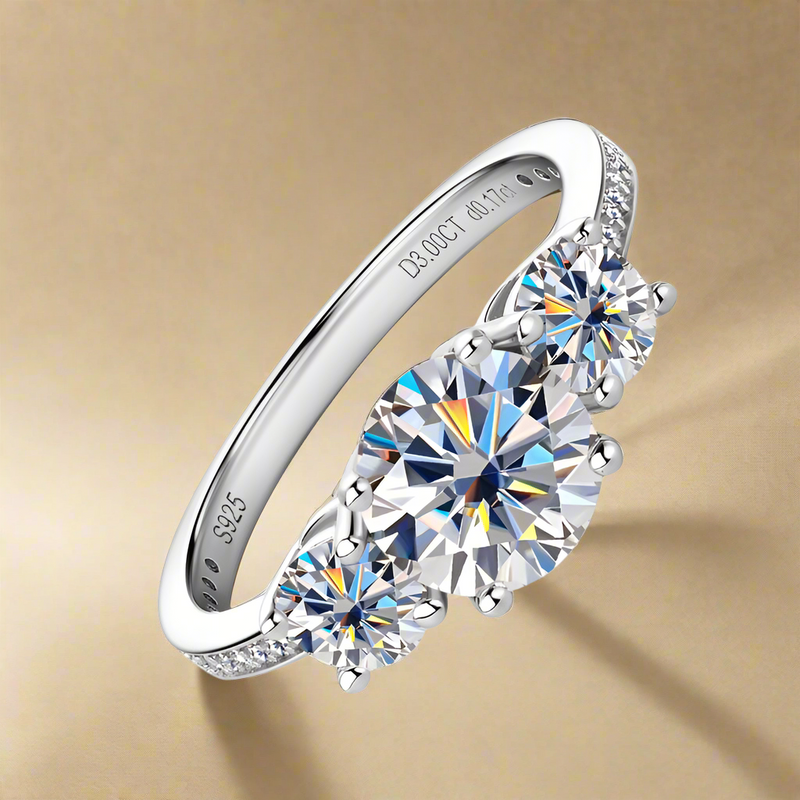 3 Carat Moissanite 925 Sterling Silver Ring