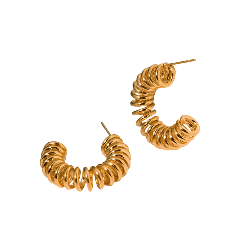 18K Gold-Plated Stainless Steel C-Hoop Earrings