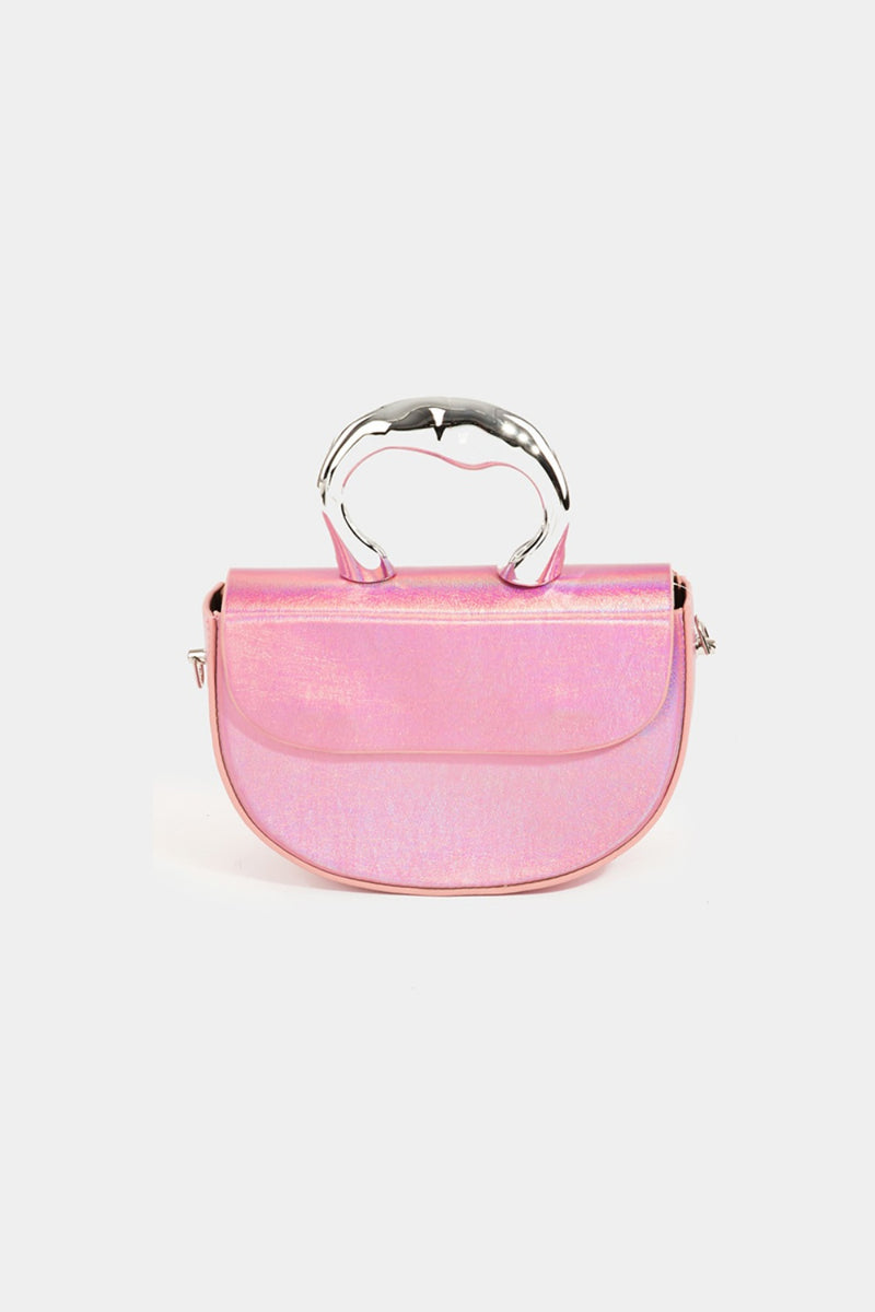 Glossy Semi Circle Top Handle Bag