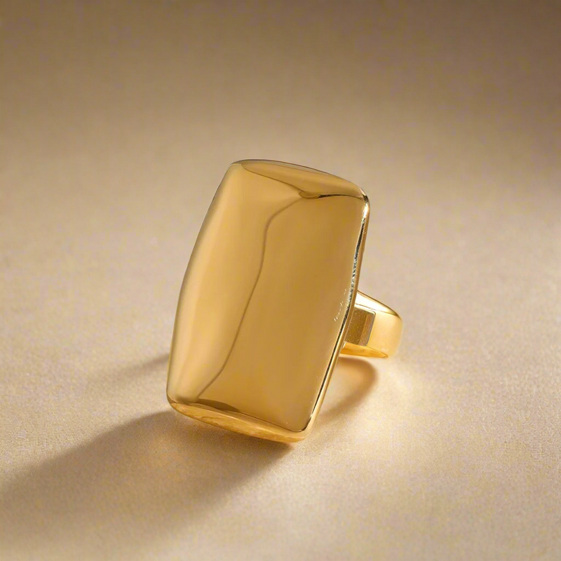 Stainless Steel Rectangle Adjustable Open Ring