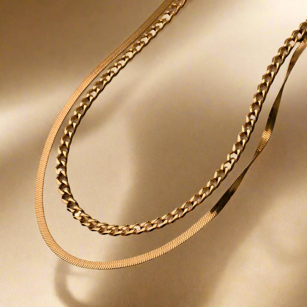 18K Gold-Plated Double Layered Necklace