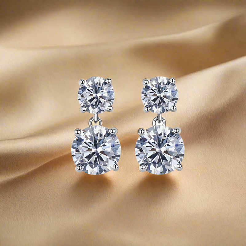 10 Carat Moissanite 925 Sterling Silver Earrings