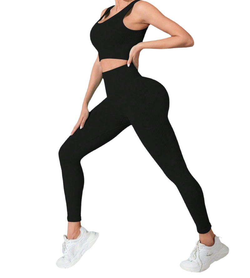 Scoop Neck Wide Strap Top and Pants Active Set