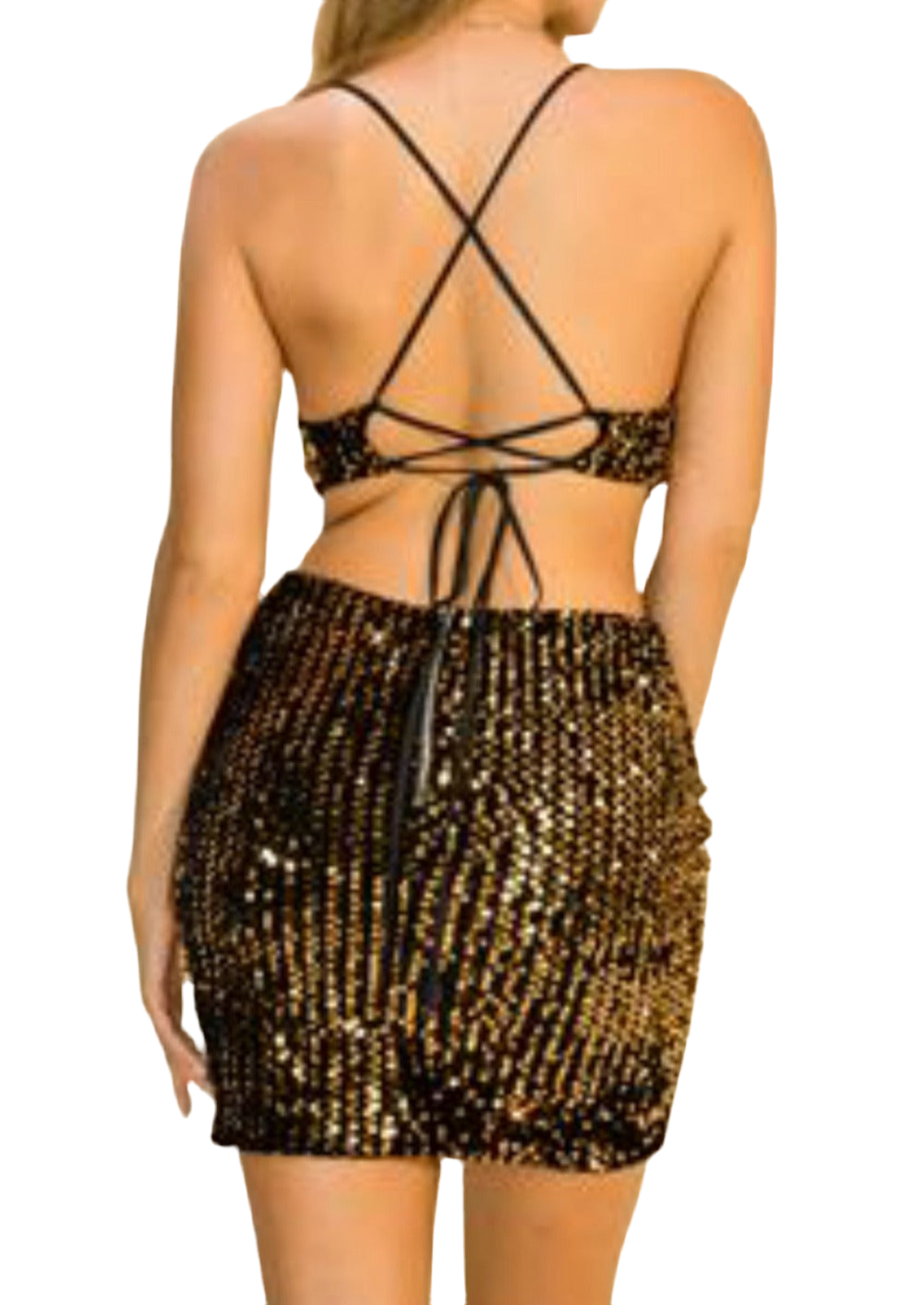 Backless Sequin Dress M Backless Sequin Dress M