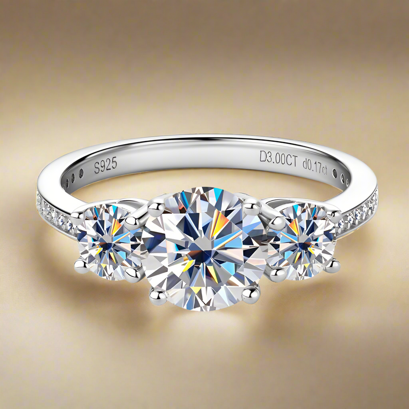 3 Carat Moissanite 925 Sterling Silver Ring