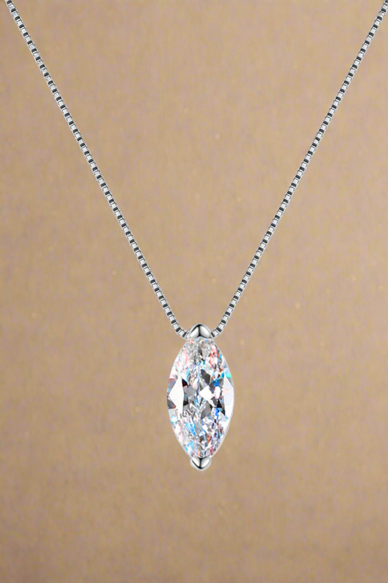 1 Carat Moissanite 925 Sterling Silver Necklace