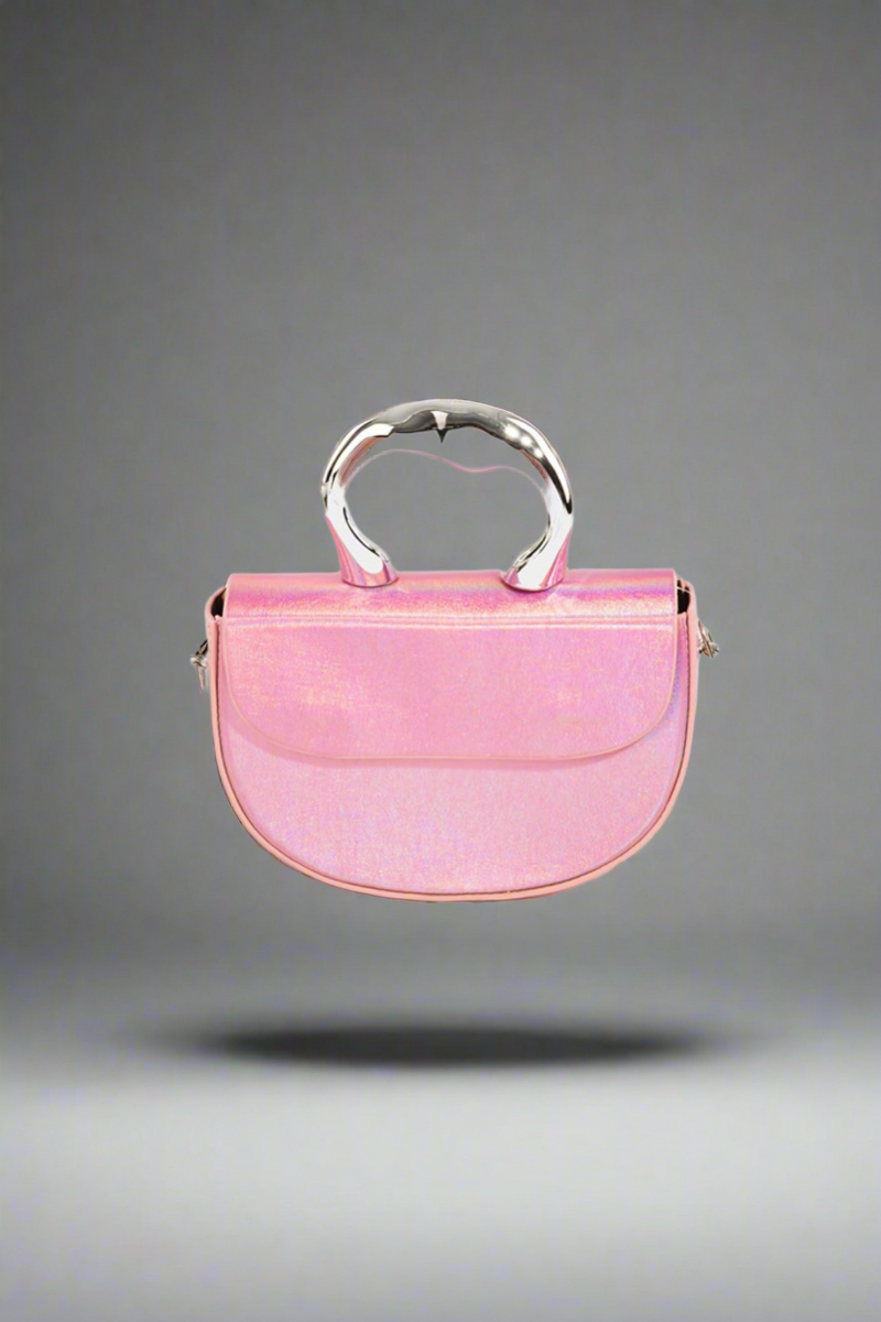 Glossy Semi Circle Top Handle Bag