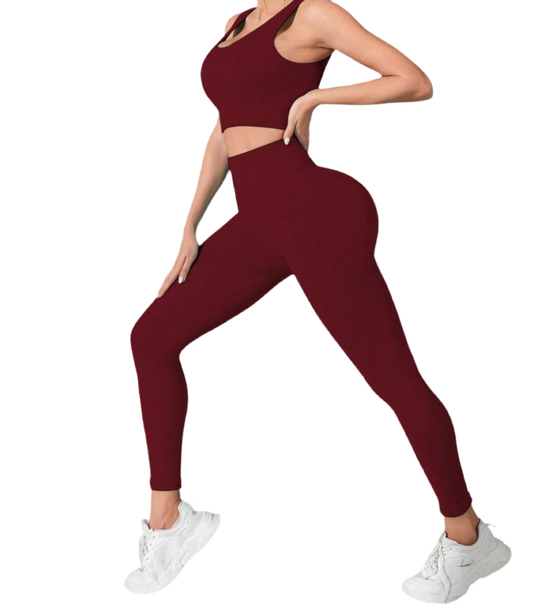 Scoop Neck Wide Strap Top and Pants Active Set