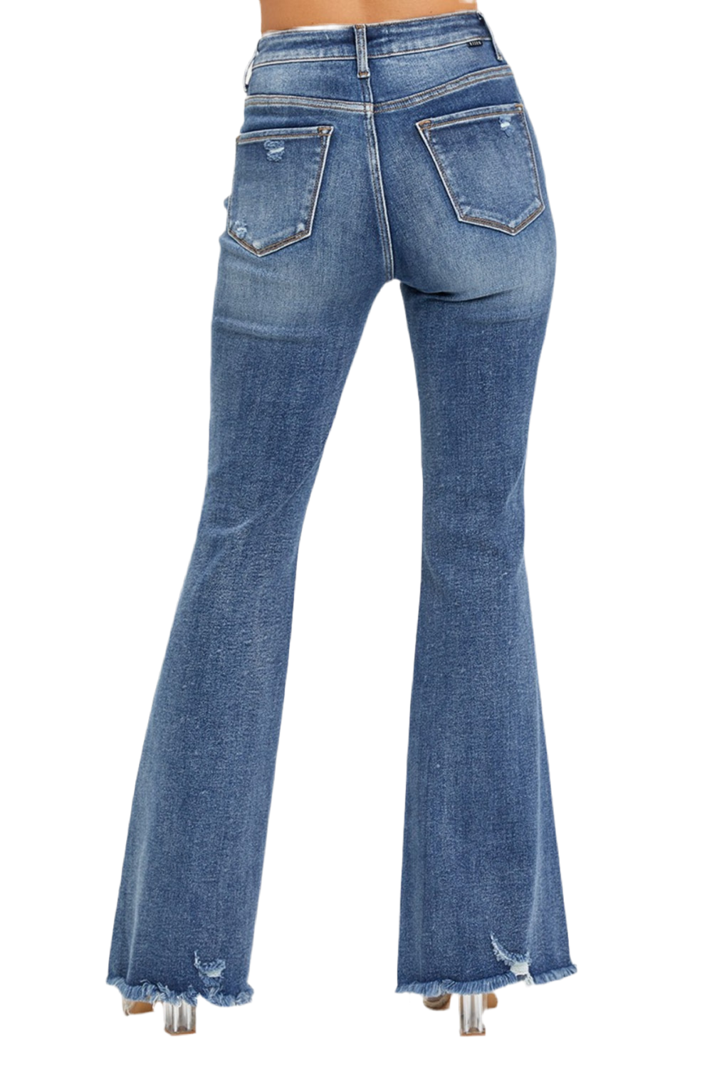 High Waist Distressed Fare Jeans