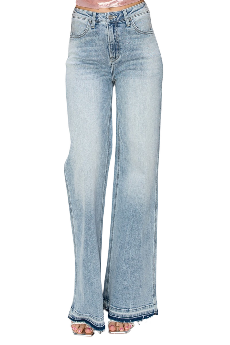 Full Size High Rise Wide Leg Jeans