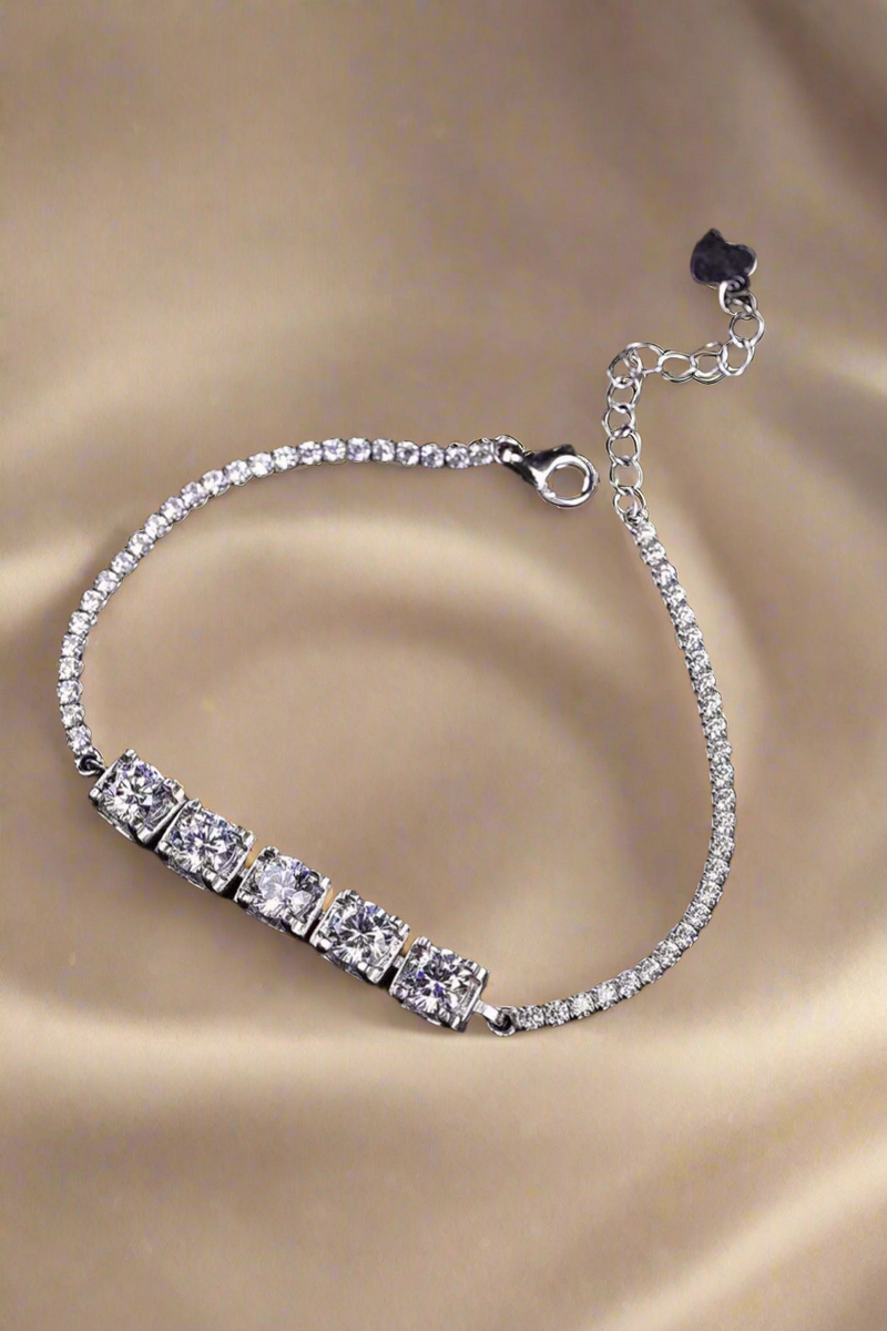 5 Carat Moissanite Lobster Clasp Bracelet