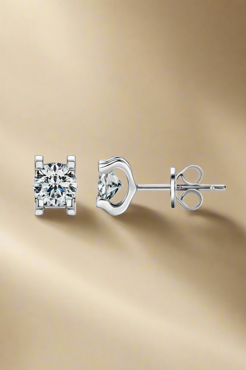 Moissanite 925 Sterling Silver Stud Earrings