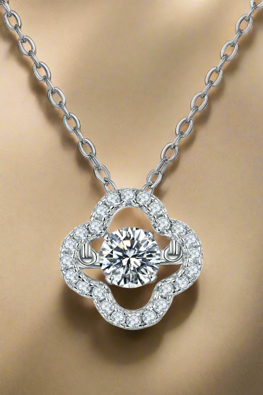 Moissanite Four Leaf Clover Pendant Necklace