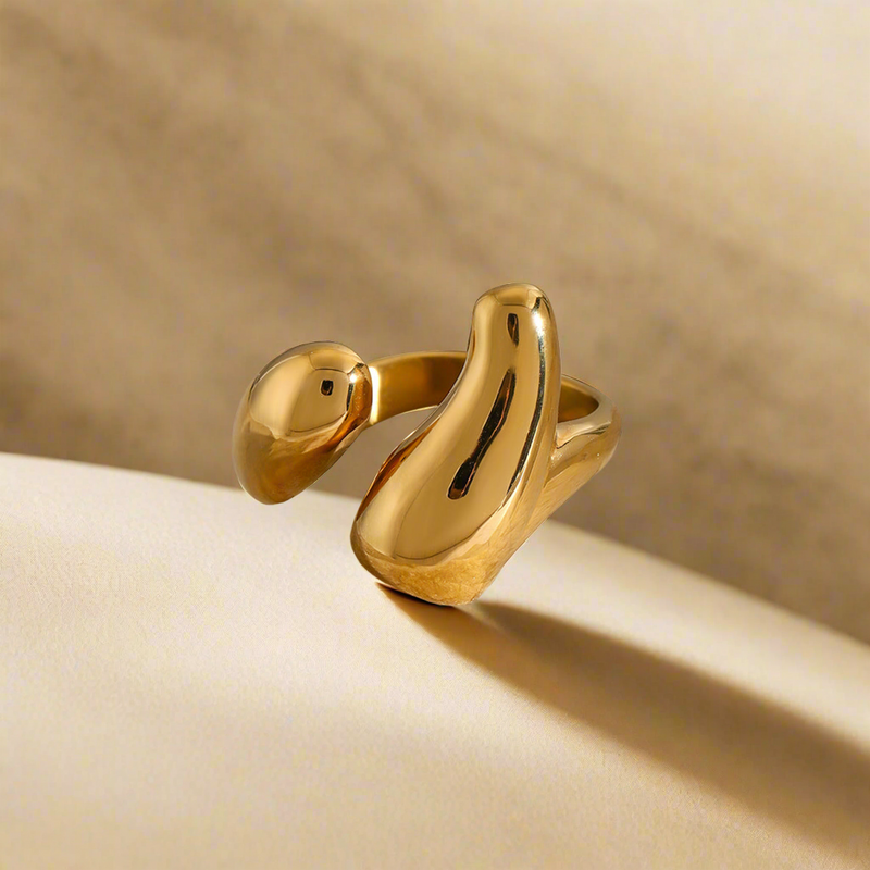 18K Gold-Plated Stainless Steel Open Ring