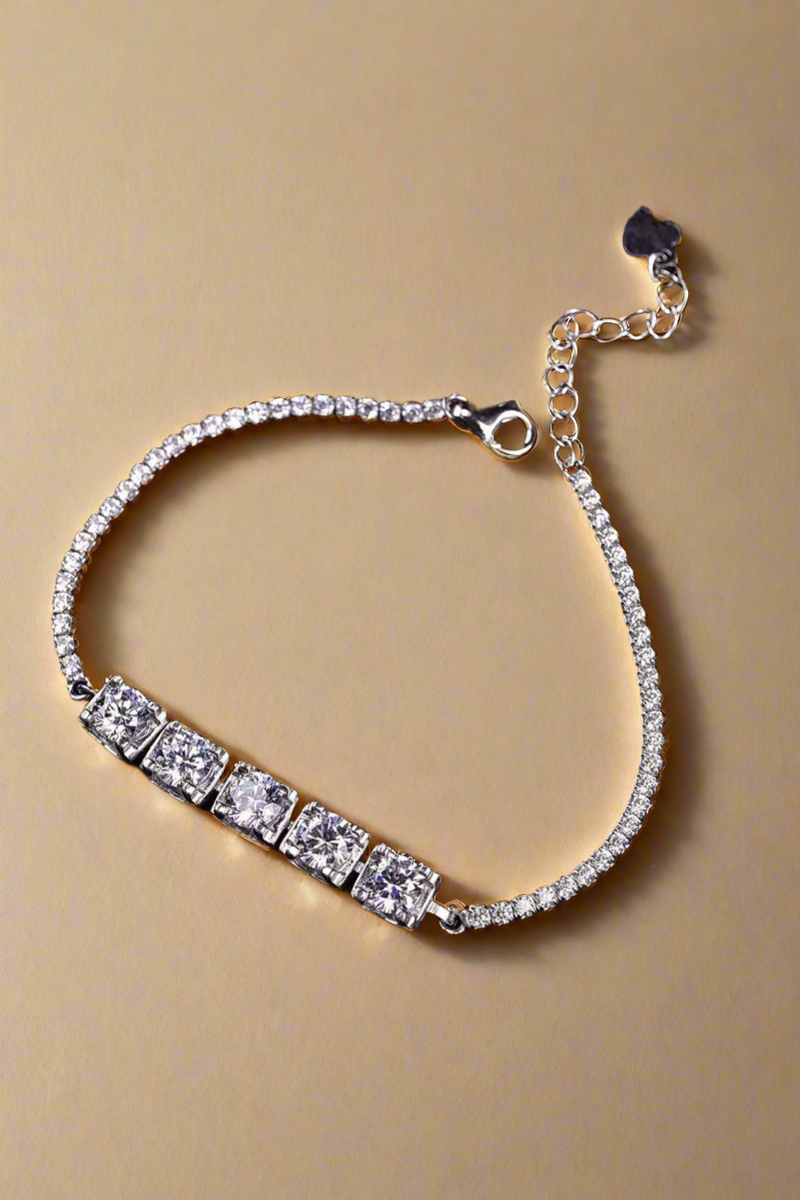 5 Carat Moissanite Lobster Clasp Bracelet