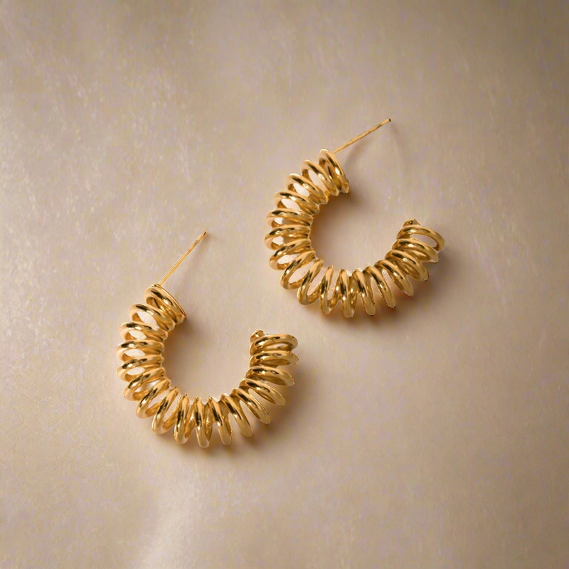 18K Gold-Plated Stainless Steel C-Hoop Earrings