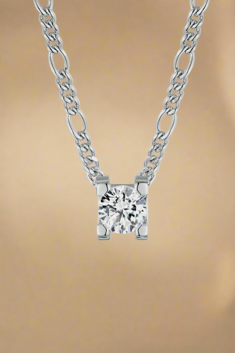 2 Carat Moissanite 925 Sterling Silver Pendant Necklace