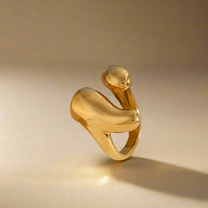 18K Gold-Plated Stainless Steel Open Ring