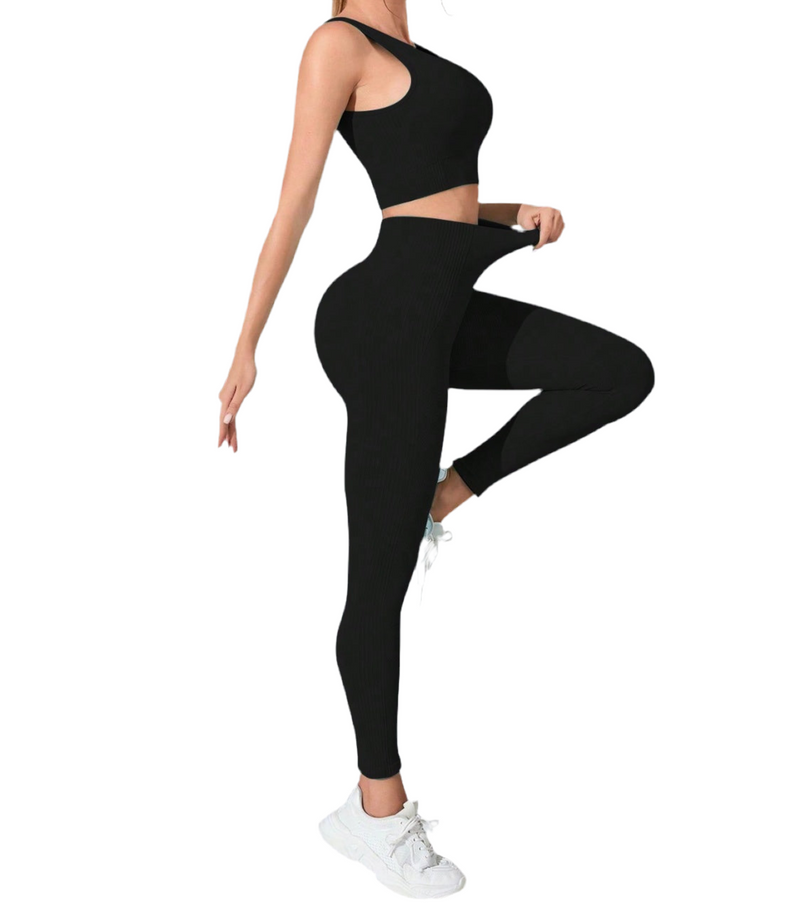 Scoop Neck Wide Strap Top and Pants Active Set