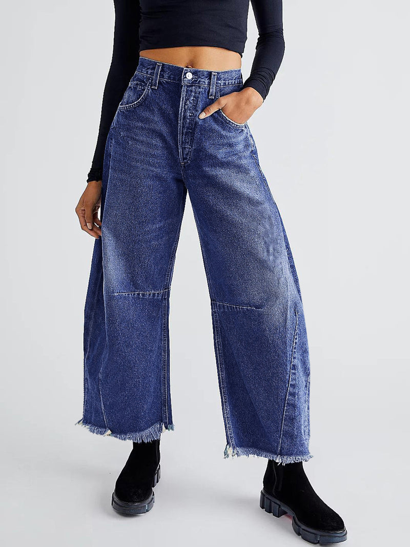 Raw Hem High Waist Jeans