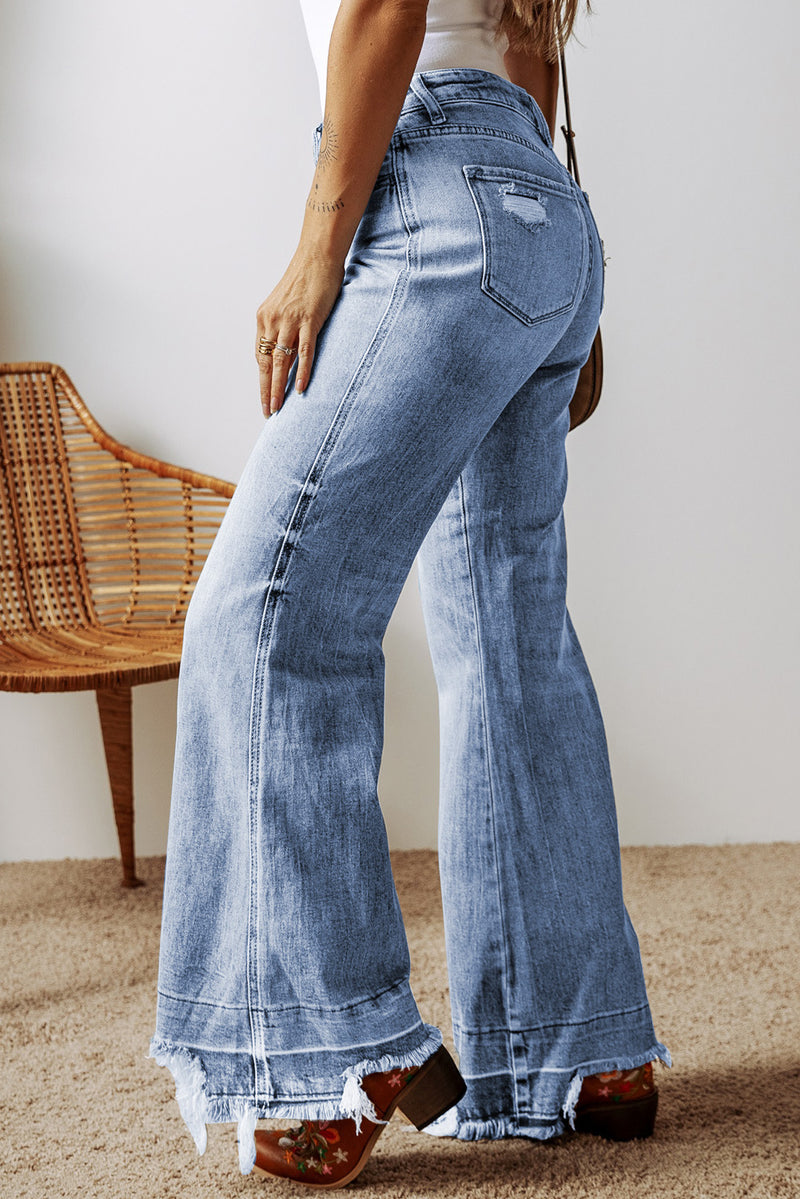 Raw Hem High Waist Jeans